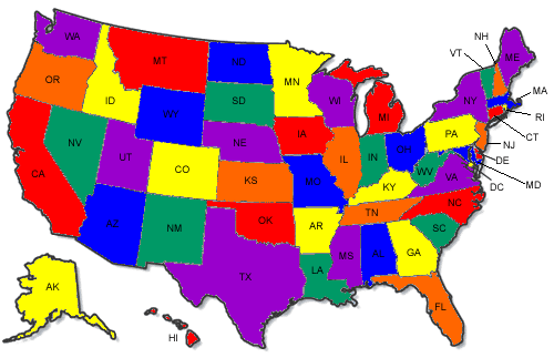 2010 Representation of United States State Court Women Judges - map