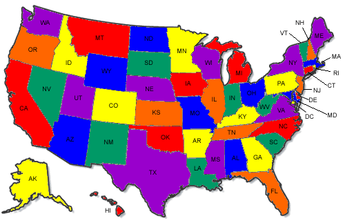 2018 Representation of United States State Court Women Judges - map